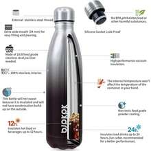 BJPKPK - Botellas de agua aisladas de 12 onzas, 17 onzas, 25 onzas, botellas de agua de acero inoxidable, botellas de agua deportivas que se mantienen frías durante 24 horas y calientes durante 12(0.7 Litros Minero de plata) - Multicolor - Ver 2