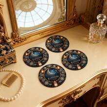 1 Set Of 6 Ramadan Coasters, Crafted From Wood, Ideal For Home And Restaurant Decor With Coffee And Beverages. A Delightful Birthday Or Festive Gift, Perfect For Ramadan Table Decorations And Ramadan Presents,Available As A Single Set Or In Quantities Of 31 Sets. - Royal Blue - View 5