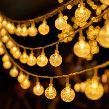 LED Decorative String Lights - Bubble Or Warm Glow Bulbs (Random), Soft Lighting For Weddings & Home - Yellow - View 3