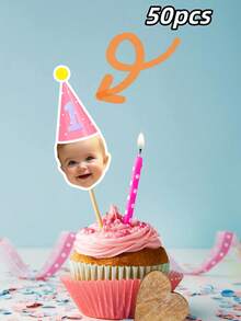 10/25/50/100/150 piezas Decoraciones personalizadas para tartas - Palillos para cupcakes con fotos personalizadas, decoraciones para cupcakes con diferentes fotos personalizadas, decoraciones para tartas de cumpleaños, sombreros de fiesta, decoraciones para cupcakes, fáciles de colocar en tartas - Adecuado para cumpleaños, baby shower, reuniones familiares, tartas festivas - Excelente para el hogar, entusiastas de fiestas DIY, organizadores de eventos - Decoraciones para tartas, decoraciones personalizadas para tartas festivas, adornos para postres, artículos de fiesta. ,Para la familia - Adorno para pastel (multicolor) - Ver 9