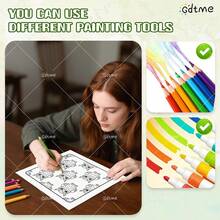 GDTME Children's Coloring Book: Adult Funny Pattern Coloring Book, Cute Drawing Book, Perfect Gift For Christmas Party, Halloween And Birthday - Simple Pattern Coloring, Stress Relief: Suitable For Friends Who Like Coloring (Warm Space Coloring) - 7.9 Inch * 7.9 Inch - View 7