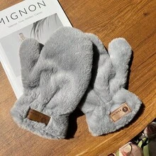 2 Pairs Of Men's And Women's Thick And Warm Fleece Gloves, Couple's Plush Gloves, Fingerless Gloves, Couple-Style Winter Accessories, Winter Small Gifts, New Year Gifts - Multicolor - View 6