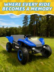 Joystroll 2-Seater 4WD Ride On UTV Truck, Electric Car With Remote Control, Music & Story Function, Ideal Gift For Xmas & Birthday - Blue - View 8
