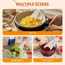 1 Piece Multi-Functional Spatula Spoon With Ergonomic Wooden Handle - Durable Non-Stick  Kitchen Utensil For Cooking, Serving, Flipping Pancakes, Stirring Soup, Mixing Batter - Black And White Options, Cooking Spatula - 黑色的 - 查看 9