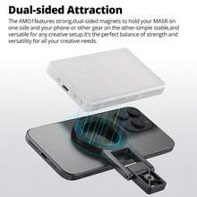 Godox AM01 Foldable Mobile Phone Selfie Double Magnetic Tripod Holder For IPhone Camera Video Photography Stand With Cold Shoe - Black - View 5