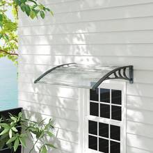 Outsunny Front Door Awning, Patio Cover, Polycarbonate Countertop Awning, Clear, 75x100cm On Site - 1 - View 2
