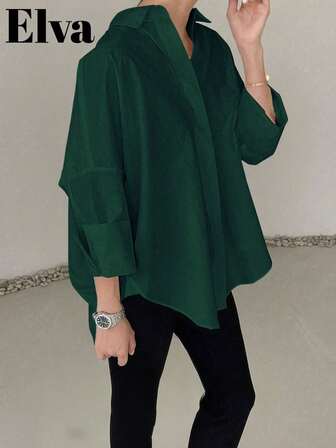 ELVA 大码女式白色衬衫，办公衬衫，教师衬衫，复活节衬衫，优雅女装，商务职业女装，女士工作衬衫