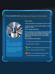 1 قطعة مبخر عطر سيارة فاخر، مرطب رذاذ عطري ذكي، ديكور داخلي فاخر للسيارة (يرجى الشحن قبل الاستخدام)