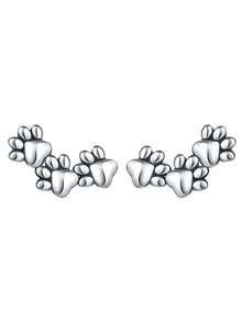 1 Pair Girl's Cat Paw Hanging Earrings, Creative & Unique Design, Cute Pet, Delicate & Sweet, Versatile For Daily Wear - Multicolor - View 9