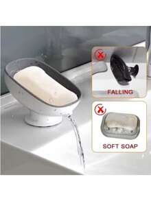 1个超强吸盘皂碟浴室便携式皂碟架自排水皂盒浴室皂盒配件 - 彩色 - 查看 4
