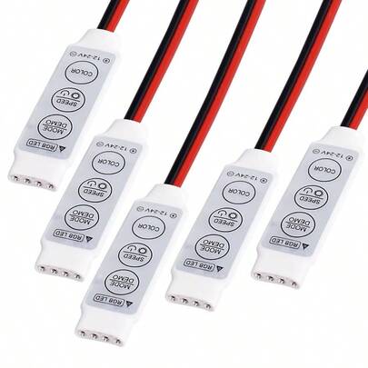 4Pin RGBW Dimmer Controller - 12V/24V Strip Dimmer With Brightness Control 5PCS