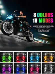 2/4/6pcs Motorcycle LED RGB Light 7Colors With Remote Light Mini Lights USB Airplane Lights Universal For Cars And Motorcycles With Remote Control
