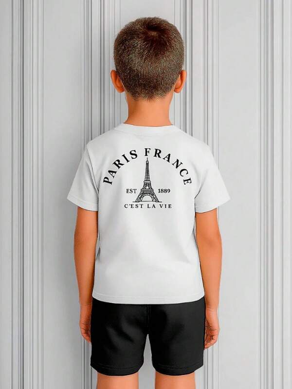 Conjunto Infantil Premium Camiseta + Short Paris Kids
