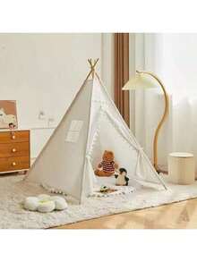 1pc White Portable Tent, Indoor Teepee Tent, Outdoor Camping Tent