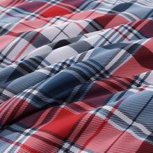 King Comforter Set, Classic Red Black Plaid-Piece Bedding Set, Farmhouse Lightweight All-Season Bed In A Bag With Sheets, Pillowcases & Shams, Home Decor - 海軍紅 - 查看 8