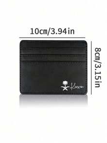 Customized Name Black Card Holder, Large Capacity, Compact Design, Multiple Card Slots, Small And Exquisite PU Leather Card Holder For Women, Unisex, Suitable For Daily Use, Dates, Birthdays, Holidays, Back To School, Summer, Beach, Travel, Commuting, Business, Students, Picnics, Camping, Grocery Shopping, Halloween Gift, Easter Gift. Minimalist RFID - Multicolor - View 8