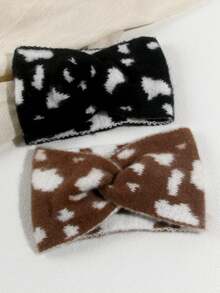 1 Stück modischer gestrickter Stirnband, warm & windundurchlässig, vielseitiger Kopfschmuck für Herbst/Winter, geeignet für Muttertag, Schulanfang, Thanksgiving, Neujahr, Valentinstag, Karneval Feiertage Frauen Schal Haarzubehör Warme Haarbänder Frauen Bandanas