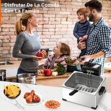 Mera House Freidora, gran capacidad de 5L, 1700W de potencia para calentamiento rápido. Incluye control termostático, tapa con ventana visual y canasta de acero inoxidable. Ideal para preparar totopos, pollo frito y papas,freidora de aceite para cocina,freidora de aire - Tipo de Enchufe A USA (110-127V) - Ver 10