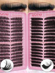 32 Rows Single Lash Book, 544pcs Large Capacity, 8-16mm Mixed Length Cluster Eyelashes, Suitable For Beginners DIY Lash Extensions At Home, Lash Clusters, Individual Eyelashes, False Eyelashes, Fake Eyelashes Fluffy Faux Mink Eyelash Extension DIY Kit, 0.08mm Thickness, Natural Clustered Look, Reusable - D - Xem 7