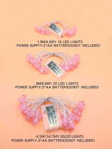 1pc 1.5/3/4.5M 10/20/30 LED Pink Crystal Star String Lights, Cute Warm Pentagram Shaped Atmosphere Decorative Battery Operated Lights For Baby Room, Bedroom, Party, Holiday Decor - Warm Light - View 9