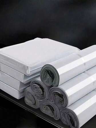 200/100/50个装白色塑料自粘封口信封袋 - 耐用快递袋，适用于邮寄和快递存储