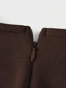 Đầm thu đông kiểu Pháp thanh lịch, ôm dáng, dành cho nữ, thích hợp mặc trong dịp Quốc khánh Ả Rập Xê Út. - màu nâu - Xem 8