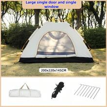 2-4 Person Portable Outdoor Camping Tent, No Assembly Required, Automatic Pop-Up Tent, Waterproof, Easy Storage, Includes Ground Stakes, Moisture-Proof Mat And Wind Ropes, Suitable For Camping, Hiking And Outdoor Travel - Multicolor - View 13