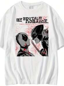 Deadpool Wolverine T Shirt Streetwear Short Sleeve Hip Hop Casual T-Shirt Vintage Amusing Cool Harajuku Cute Graphic Unisex Tops - trắng - Xem 1