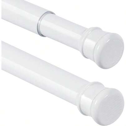 2 Pack Shower Curtain Rod 56104 Inch 1 Diameter Spring Long Adjustable Tension Curtain Rods For Bathroom Windows Closet No Drilling No Rust White Suitable For Bathrooms Closets And Windows With Easy Installation And RustResistant Design For Versatile Home Use