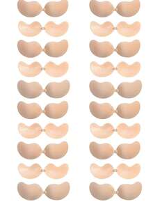 半对隐形聚拢文胸花瓣，无背乳贴，女士无缝自粘硅胶胸贴，适合新娘内衣、圣诞节或情人节礼物 - 彩色 - 查看 53