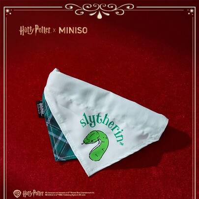 Miniso Harry Potter Pet Bandana Small Size - Four Houses Crest Print, Wizarding World Theme, Fashionable Pet Accessory (1 PC)