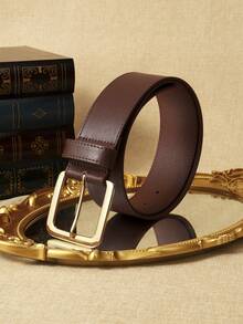 女士宽腰带一条，时尚仿麂皮腰带，配金色大扣，适合休闲穿着、万圣节装扮、音乐节、狂欢节、海滩、生日派对、闺蜜之夜、圣诞节、情人节、母亲节礼物。 - 棕色 - 查看 3
