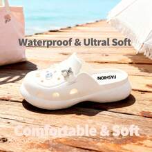 ASOFTER Sandalias casuales con diseño de oso de cristal rhinestone para mujer, aptas para uso interior y exterior, con suela gruesa, antideslizantes, zapatos de playa, regalo de Navidad