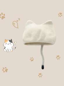 1 件女式新款时尚仿珍珠和水钻装饰设计法式贝雷帽，金属字母标志，百搭画家帽冬季秋季 - 彩色 - 查看 10