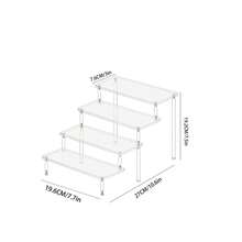 1 pieza Estantería de exhibición de acrílico transparente/negra de varios niveles, de forma trapezoidal de alta gama, para cosméticos como perfumes, lápices labiales, polvos, BB cream, cuidado de la piel, organización de oficina, almacenamiento de figuras de modelos, decoración del hogar, adecuada para el hogar, la tienda, el mostrador, exhibición de joyas - Multicolor - Ver 12