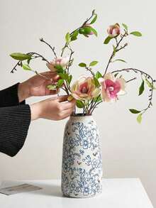 Wazony ceramiczne w stylu vintage, antyczna niebiesko-biała porcelana, nowoczesny stolik do herbaty w stylu chińskim, do salonu, kwiaty odżywcze, kompozycje kwiatowe, ozdoby dekoracyjne