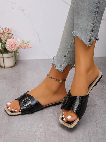 Sandalias de playa de unicolor para mujer, primavera/otoño