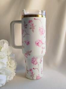 STANLEYss 40oz Cup Love Shack Fancy. 40OZ / 1.18 L Stainless Steel Double Wall Vacuum Insulated Tumbler With Lid And Straw For Water.   Exquisite Pattern Tumbler.   Large-Capacity Cup, Travel Mug, Coffee Mug, Car Mug, Water Cup, Outdoor Camping, Driving, Birthday Gift, Christmas Holiday Gift For Who You Care, Handy Cup For Ice Drinks & Hot Drinks. - 40oz/1180ml - Xem 9