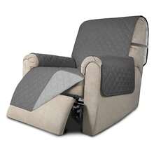 Recliner Chair Slipcover Reversible Sofa Cover Water Resistant Couch Cover Furniture Protector With Elastic Straps For Pets Dog Recliner 22 Inch, Gray/Light Gray - Multiwarna 1997 - View 1