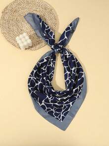 1-Piece Street Fashion Elegant Daily Women's Hairband Cracked Printed Scarf Warm Hairband Women's Headscarf Winter Hair Accessories - 卡其色 - 查看 6
