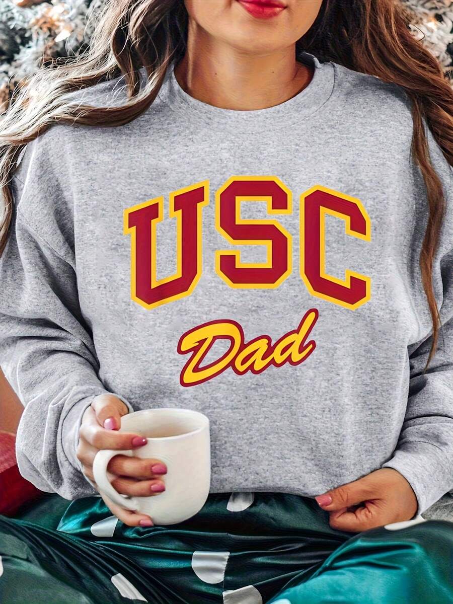 Sudadera USC para papá, ropa de espíritu universitario como regalo para fanáticos, vestimenta de apoyo a la universidad NCAA - Gris Claro - Ver 1