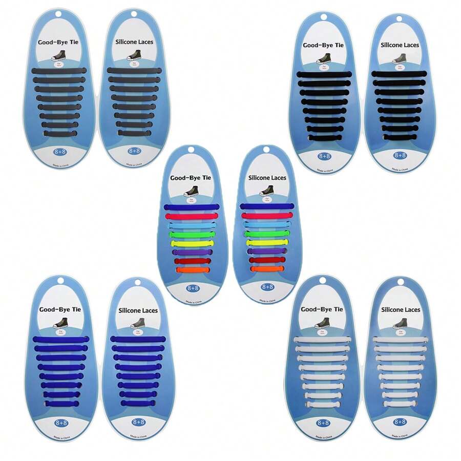 ANTSAY Cordones De Silicona, 5 Pares Agujetas Elasticas Cintas Elasticas Tenis, 80 Cordones Multicolores para Adultos, Niños, Mujer embarazada, Cordones de Zapatos Planos, Botas de Trabajo y Botas de Montaña, Cordones para Senderismo y Carreras Deportivas - Multicolor - Ver 1