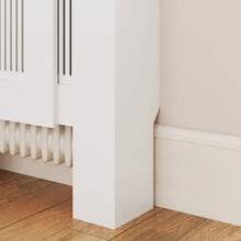 HOMCOM Retractable Radiator Cover With Shelf And Slats, 125-201 X 19 X 81.5 Cm, White. - 1 - 查看 8