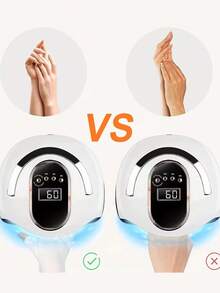 1 双 UPF 50+ 防紫外线露指手套，加厚款，黑白两色，适用于凝胶美甲灯美甲 - 透气面料，黑色 | 为美甲爱好者提供护肤和手部保护，避免晒黑 - 彩色 - 查看 3