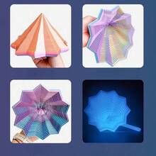 3D Printed Carrot Polygon Spiral Tower With Handle, Visual Illusion Toy, Magic Rainbow Carrot Tower, Adult Stress Relief Creative Decor, Multi-Color Changeable, Smooth Pulling, Office & Leisure Stress Relief Gadget, Combining Visual Enjoyment And Stress Relief Function, Personalized Item - Multicolor - View 6