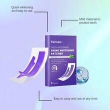 1盒7片装牙齿美白贴，深层清洁，去除牙渍，提亮牙齿，居家牙齿美白护理，有效去除咖啡渍、茶渍和其他顽固牙渍 - 紫羅蘭色 - 查看 6