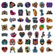 100pcs/Pack Assorted Neon Stickers, Creative Colorful Neon Light Graffiti Stickers For DIY, 4pcs/Pack - Black - View 10