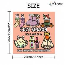GDTME 1 Pc Children's Coloring Book "Cozy Seasons": Bold And Simple Pattern Coloring Book, Suitable For Adults, Adorable Painting Book, Perfect Gift For Christmas, Halloween And Birthday - Coloring Cozy Scenes, Stress Relief: Suitable For Friends Who Enjoy Coloring (Coloring Cozy Spaces) - COZY SEASON - View 9