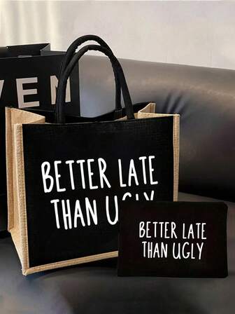 Linen Bag, Portable Tote Bag, Handbag, Shopping Bag, Tote Bag, Storage Bag, Reusable, Shoulder Bag, With Easy To Clean, Large Capacity, Can Hold Daily Necessities,For Work, Dates, Beach, Daily Use, Shopping, Travel, Attending Social Events, Gift For Friends, Lovers, Family, Classmates, Holiday, Thanksgiving, New Year's Gift.