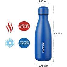 BJPKPK - Botellas de agua aisladas de 12 onzas, 17 onzas, 25 onzas, botellas de agua de acero inoxidable, botellas de agua deportivas que se mantienen frías durante 24 horas y calientes durante 12(0.4 Litros A-azul) - Multicolor - Ver 2